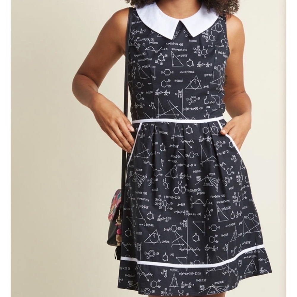 ModCloth science black retrolicious A line dress